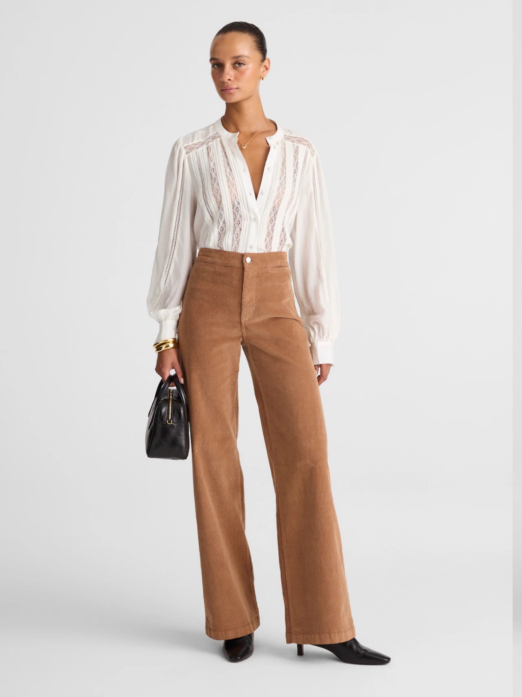 New Madewell The Wide-Leg Pant In Corduroy Toasted Umber Super Stretch 28 Nx207